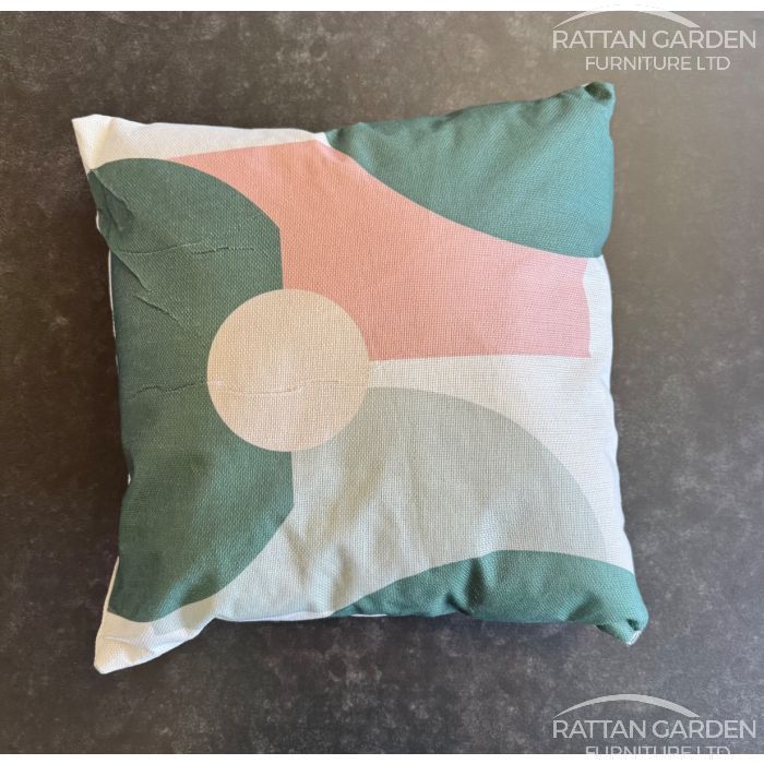 Peach Circle + Green Scatter Cushion