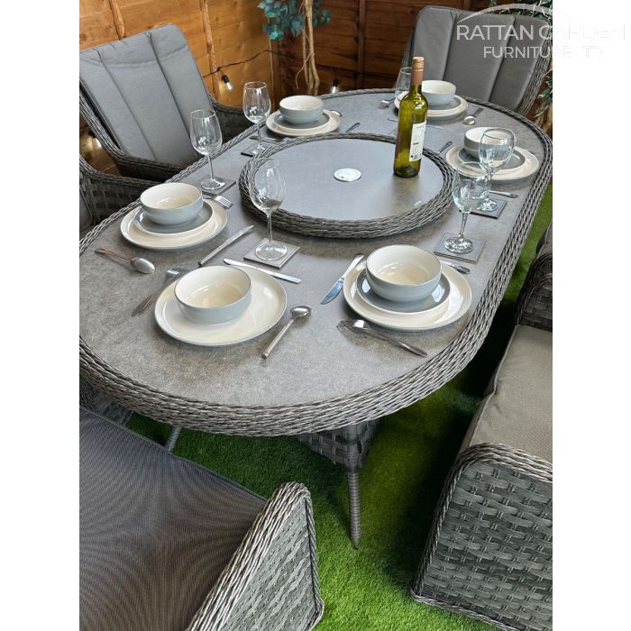 Rattan serena vienna 180cm Oval 6 Seater Dining Set