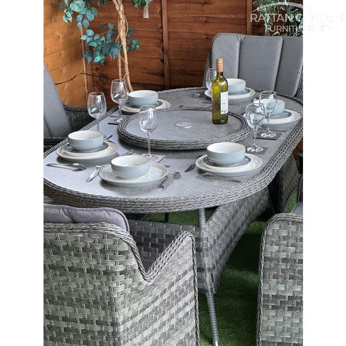 Rattan serena vienna 180cm Oval 6 Seater Dining Set