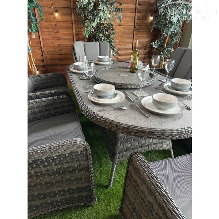 Rattan serena vienna 180cm Oval 6 Seater Dining Set