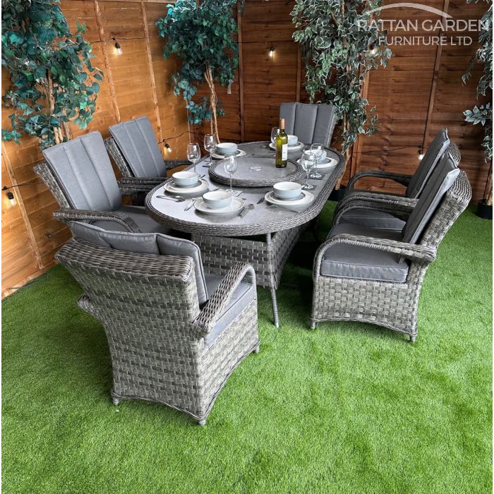 Rattan Serena Tokyo 180cm Oval 6 Seater Dining Set