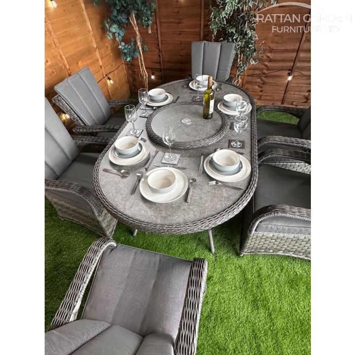 Rattan Serena Tokyo 180cm Oval 6 Seater Dining Set