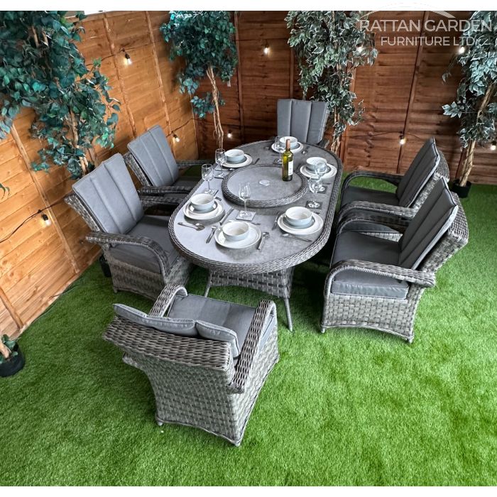 Rattan Serena Tokyo 180cm Oval 6 Seater Dining Set