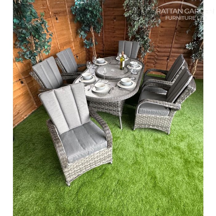 Rattan Serena Tokyo 180cm Oval 6 Seater Dining Set