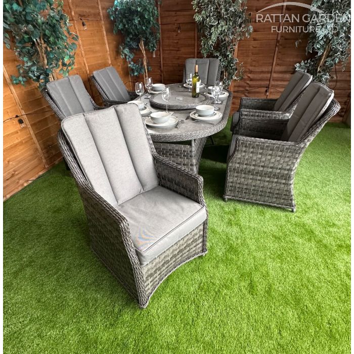 Rattan Serena Paris 180cm Oval 6 Seater Dining Set
