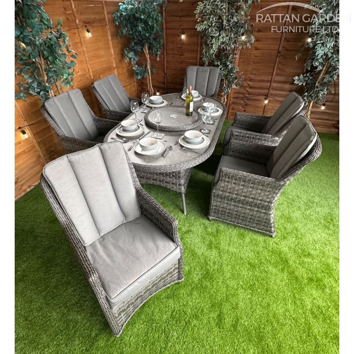 Rattan Serena Paris 180cm Oval 6 Seater Dining Set