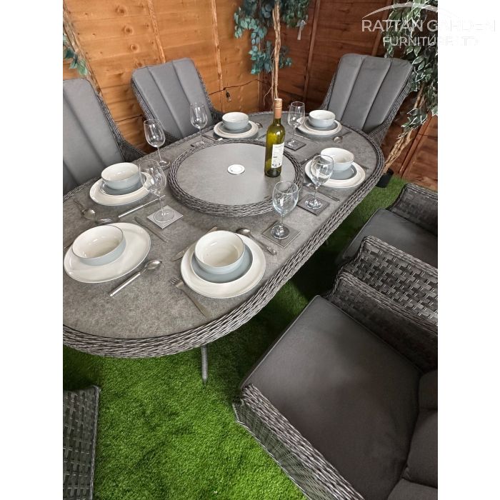 Rattan Serena Paris 180cm Oval 6 Seater Dining Set