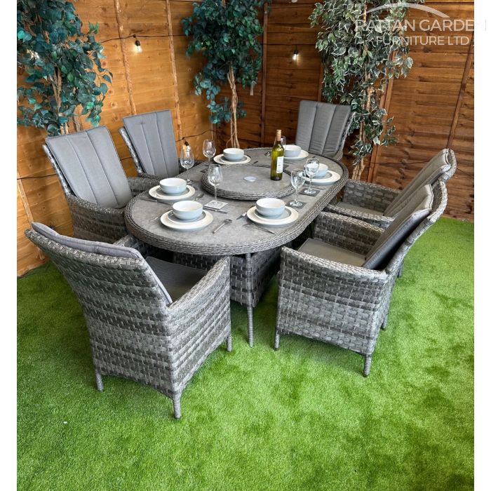 Rattan Serena Atlanta 180cm Oval 6 Seater Dining Set