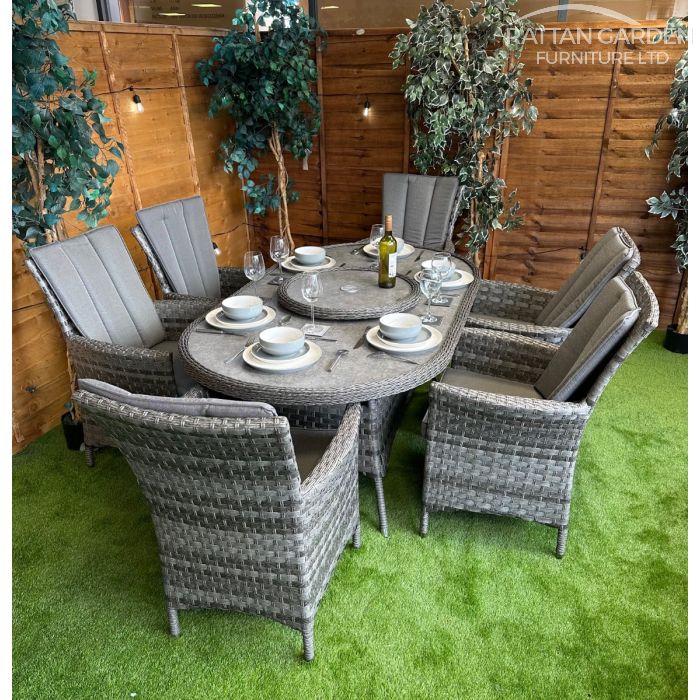 Rattan Serena Atlanta 180cm Oval 6 Seater Dining Set