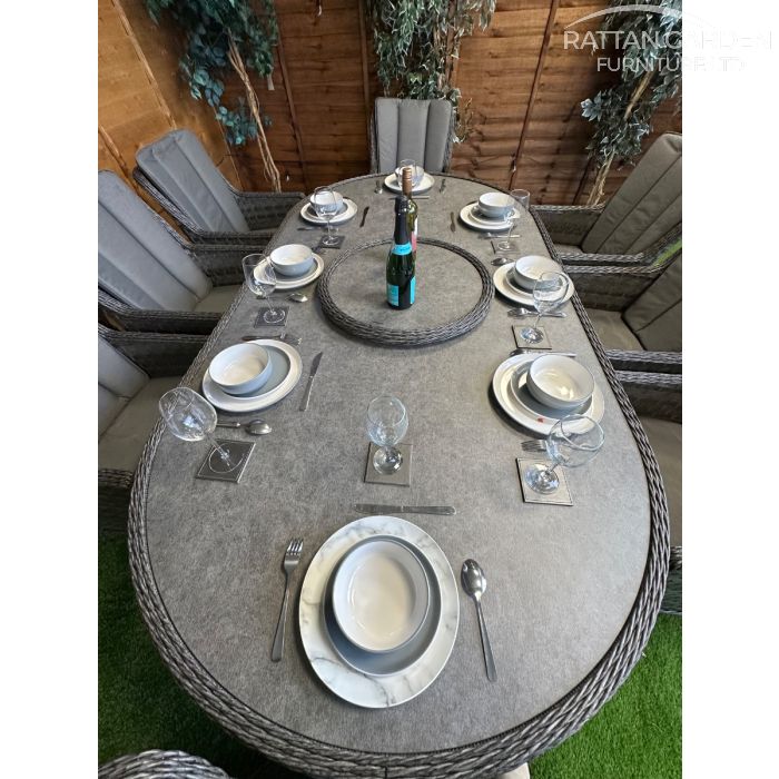 Rattan Serena Paris 230cm Oval 8 Seater Dining Set