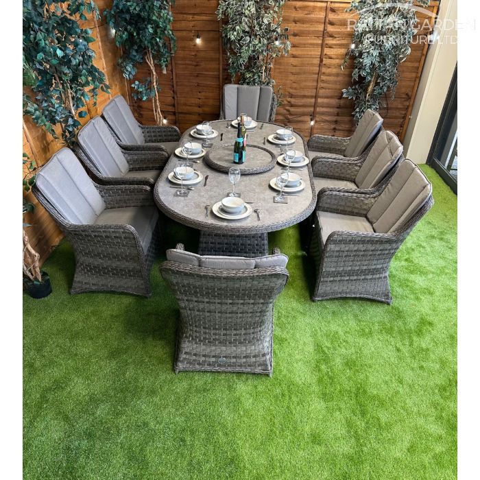 Rattan Serena Vienna 230cm Oval 8 Seater Dining Set