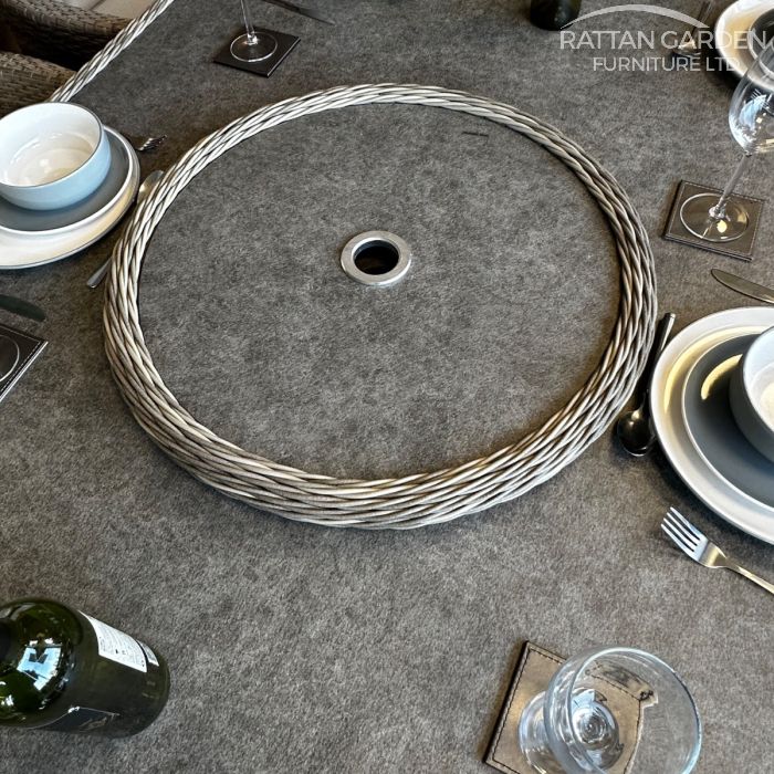 Rattan Champagne Atlanta 230cm Oval 8 Seater Dining Set