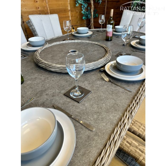 Rattan Champagne Tokyo 230cm Oval 8 Seater Dining Set