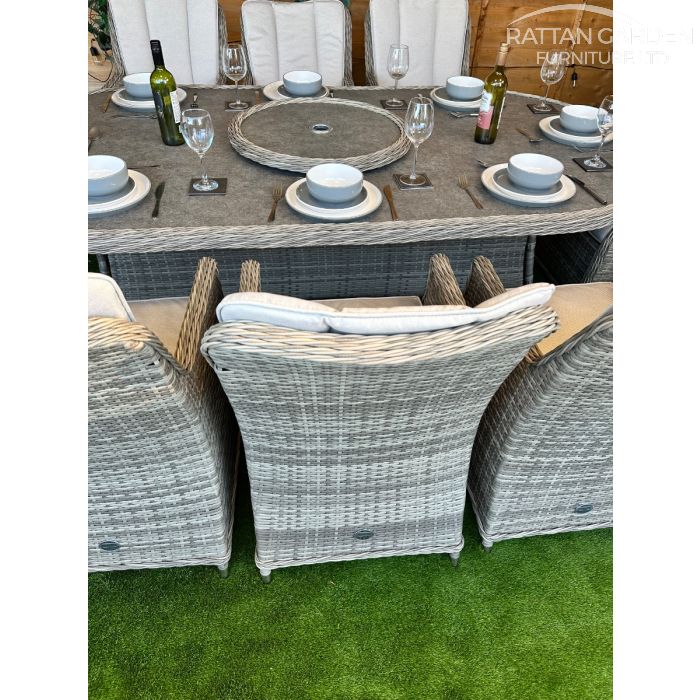 Rattan Champagne Paris 230cm Oval 8 Seater Dining Set