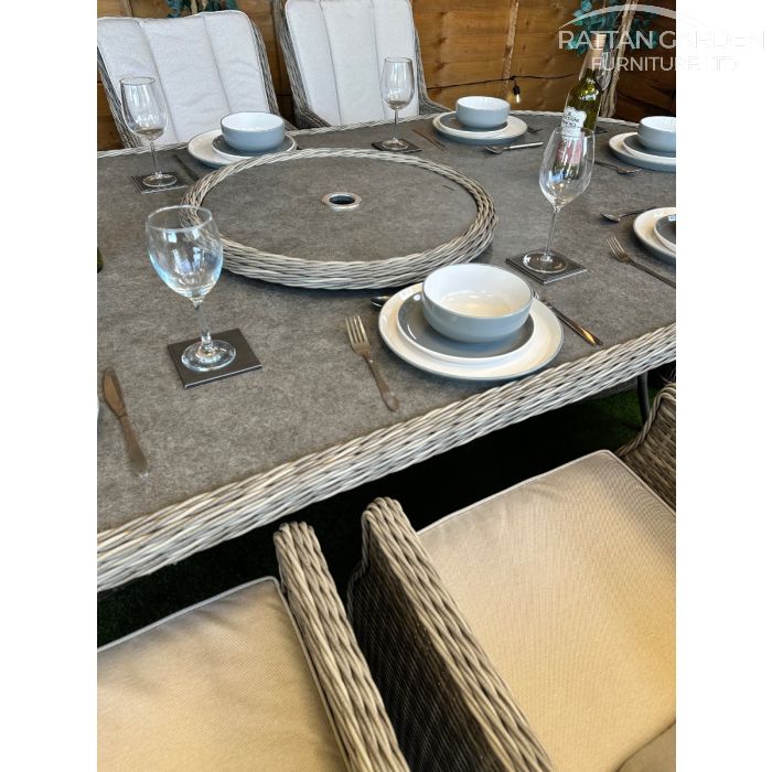 Rattan Champagne Paris 230cm Oval 8 Seater Dining Set