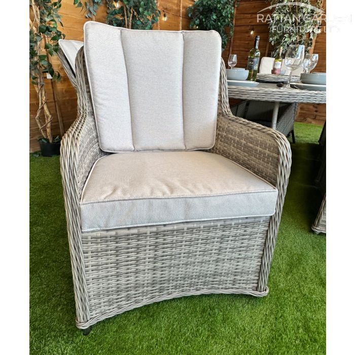 Rattan Champagne Vienna 230cm Oval 8 Seater Dining Set