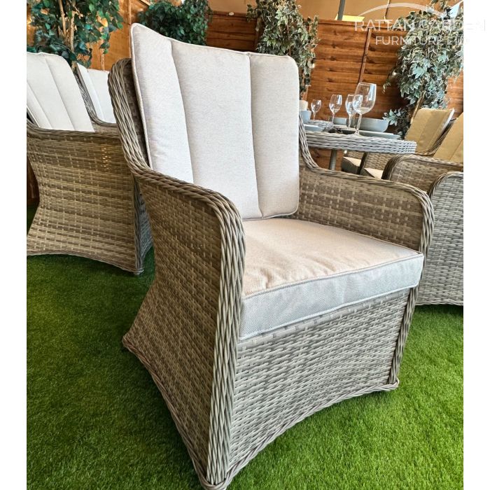 Rattan Champagne Vienna 230cm Oval 8 Seater Dining Set