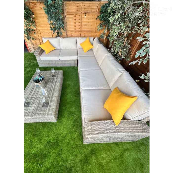 Champagne Lisbon Corner Sofa Set With Coffee Table