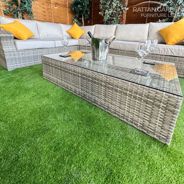 Champagne Lisbon Corner Sofa Set With Coffee Table