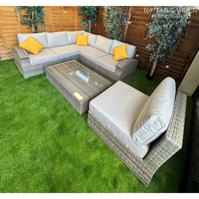 Champagne Lisbon Corner Sofa Set With Coffee Table