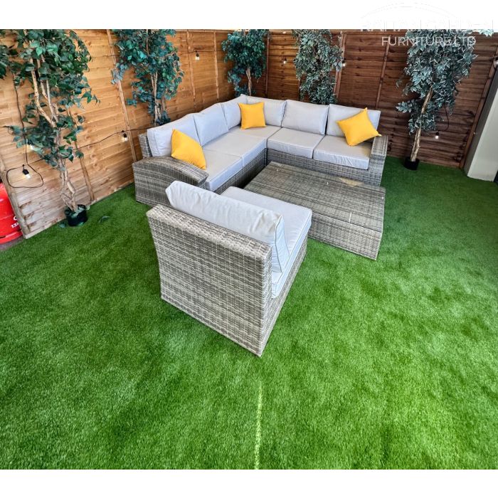 Champagne Lisbon Corner Sofa Set With Coffee Table