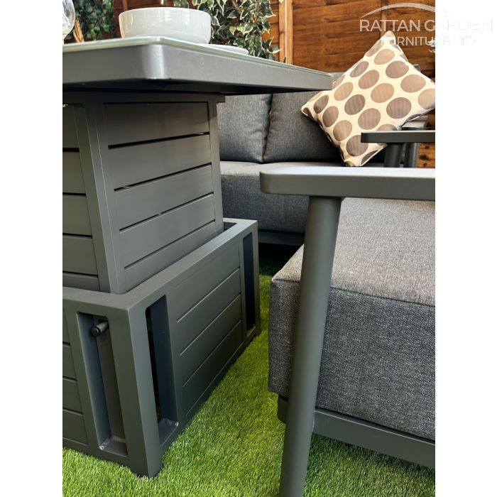 Brabazon Aluminium 5 Seat 4 Piece Sofa Set with Grey Rising Table
