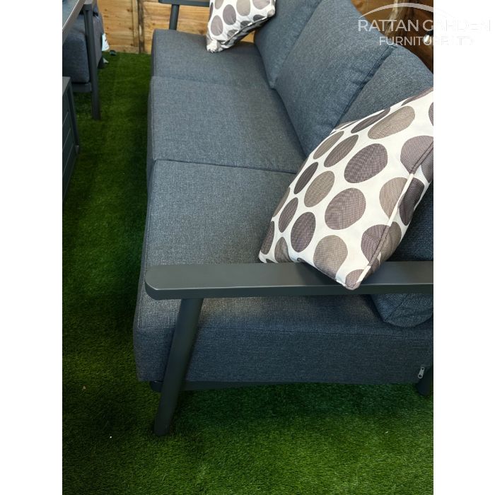 Brabazon Aluminium 5 Seat 4 Piece Sofa Set with Grey Rising Table