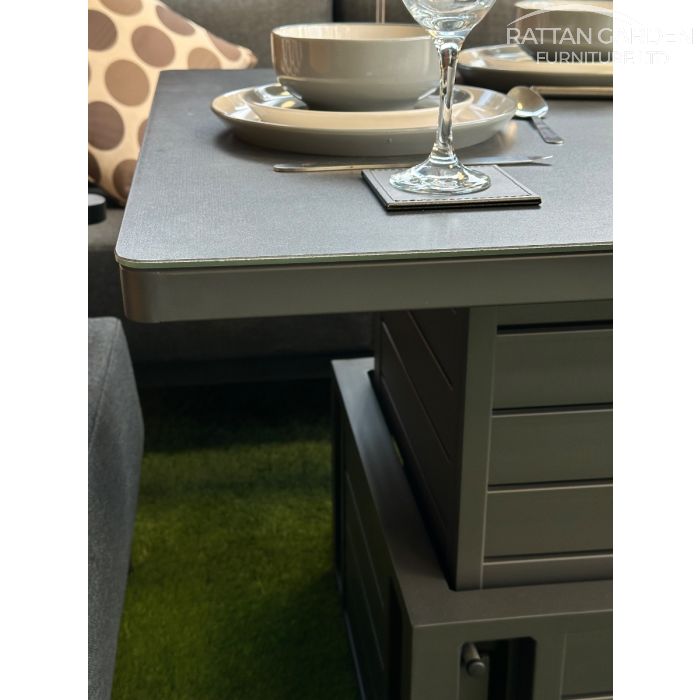 Brabazon Aluminium 5 Seat 4 Piece Sofa Set with Grey Rising Table