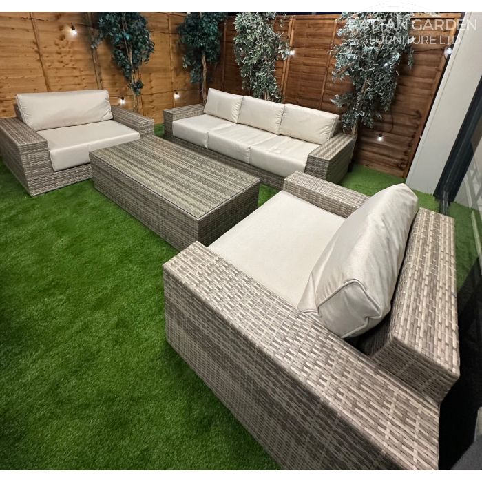 Champagne Oslo Extra Large 5 Seat 4 Piece Sofa Set
