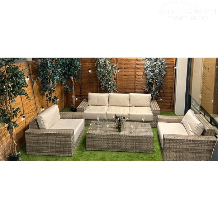 Champagne Oslo Extra Large 5 Seat 4 Piece Sofa Set