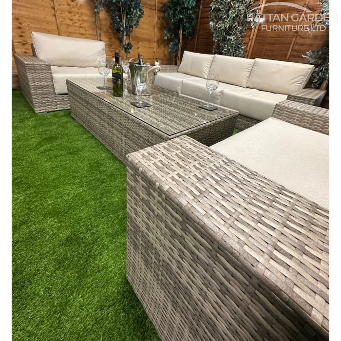 Champagne Oslo Extra Large 5 Seat 4 Piece Sofa Set