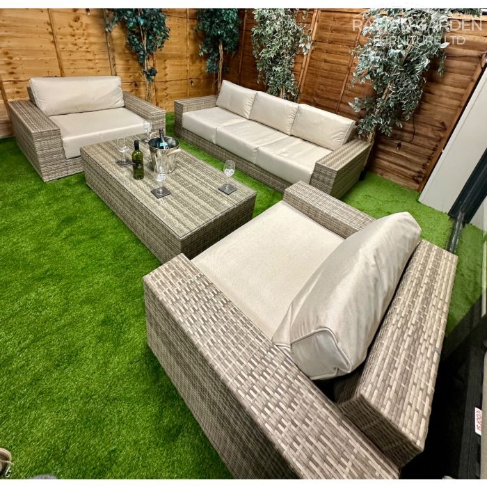 Champagne Oslo Extra Large 5 Seat 4 Piece Sofa Set