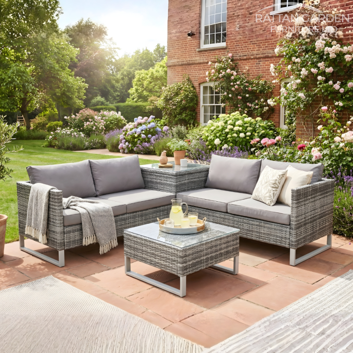 Jupiter Rattan Corner Sofa Set with Storage