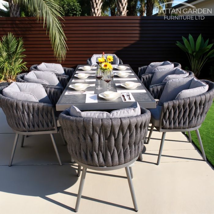 Seychelles Rope 8 Seat Rectangular Dining Set