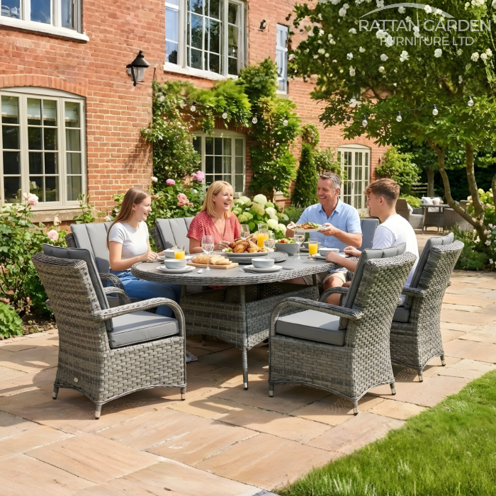 Rattan Serena Tokyo 180cm Oval 6 Seater Dining Set