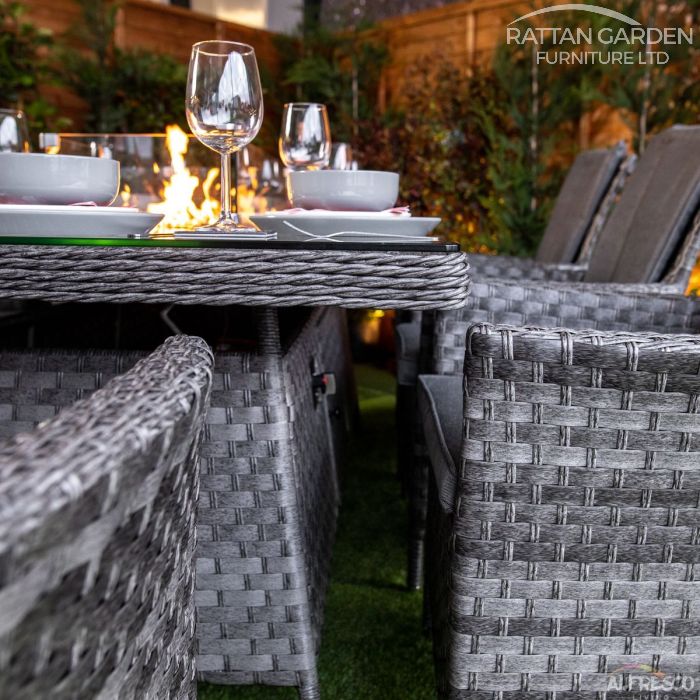 Serena Atlanta 8 Seat Fire Pit With 200cm Rectangular Table