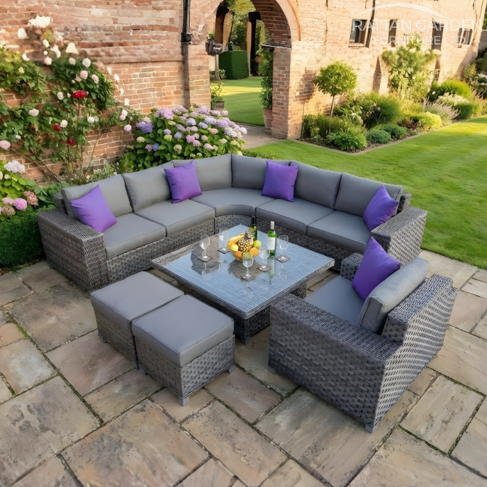 Serena Winchester Square Rising Table Rattan Corner Set