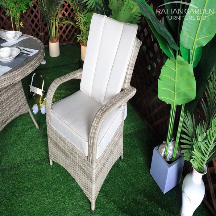 Rattan Champagne Tokyo 180cm Oval 6 Seater Fire Pit Set