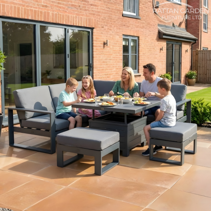Zachary Luxury Corner Dining Set with Adjustable Table