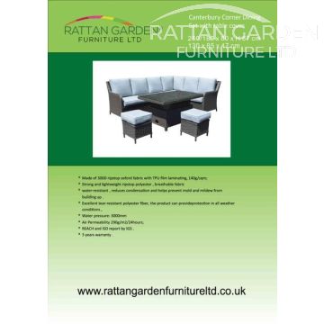 Deluxe Rain Cover for Canterbury rattan Corner Set and Table