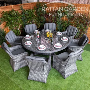 Rattan Serena Vienna Round 8 Seat Dining Set