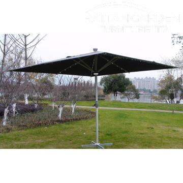 The Ultra 4m x 4m Square LED Fully Remote Parasol in Grey