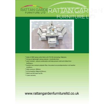 Deluxe Rain Cover for Rattan 6 Seat Rectangular Dining Set