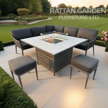 Annabelle Rope Grey 9 Seater Fire Pit Set