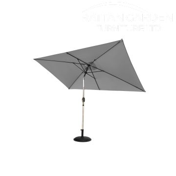 Perth 3m x 2m Rectangular Crank Parasol in Grey