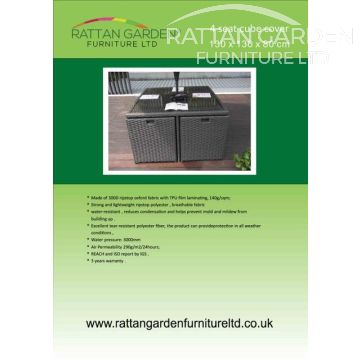 Rain Cover for Rattan 4 Seater Cube