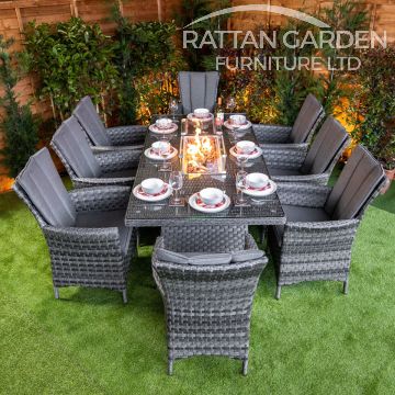 Serena Atlanta 8 Seat Fire Pit With 200cm Rectangular Table