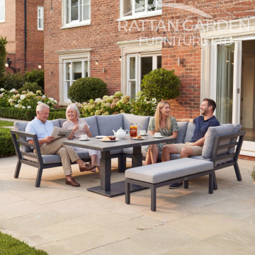 Breeze Aluminium Corner Rising Table Sofa Set