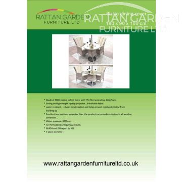 Deluxe Rain Cover for 2 Seat Square and Round Bistro rattan Dining Set