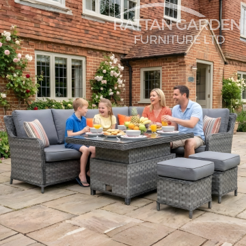 Rattan Serena Canterbury Rectangular Rising Table Corner Set